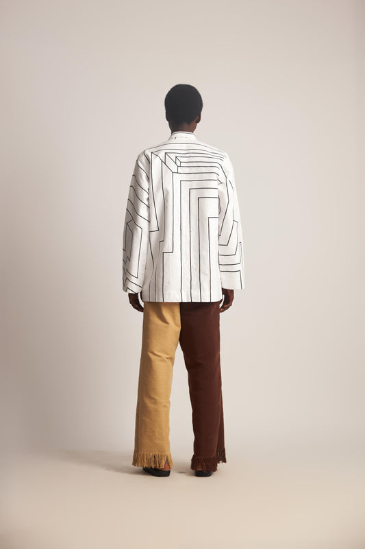 WUMAN LINOTECTURE COMPOSITION SHIRT