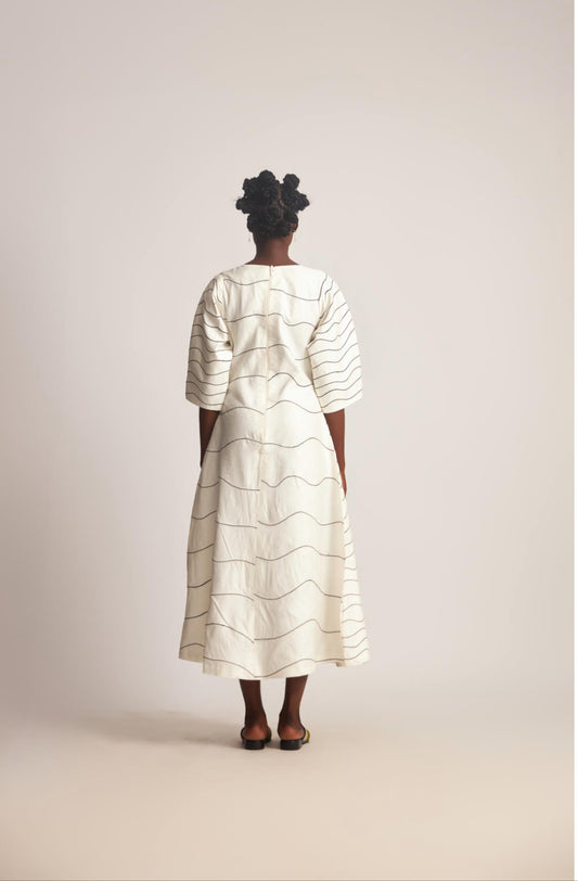 WUMAN RIPPLES EXPRESSIONIST DRESS