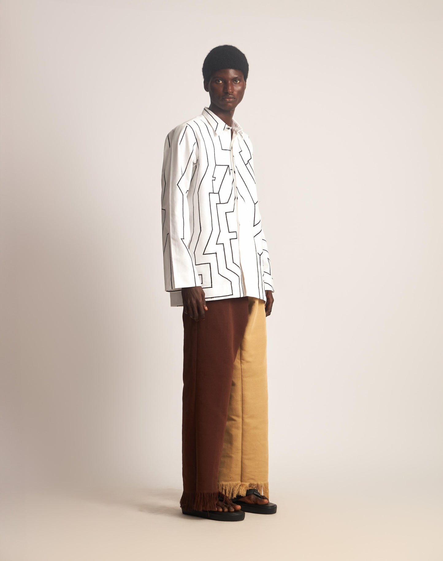 WUMAN LINOTECTURE COMPOSITION SHIRT