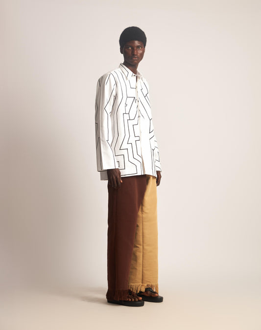 WUMAN LINOTECTURE COMPOSITION SHIRT